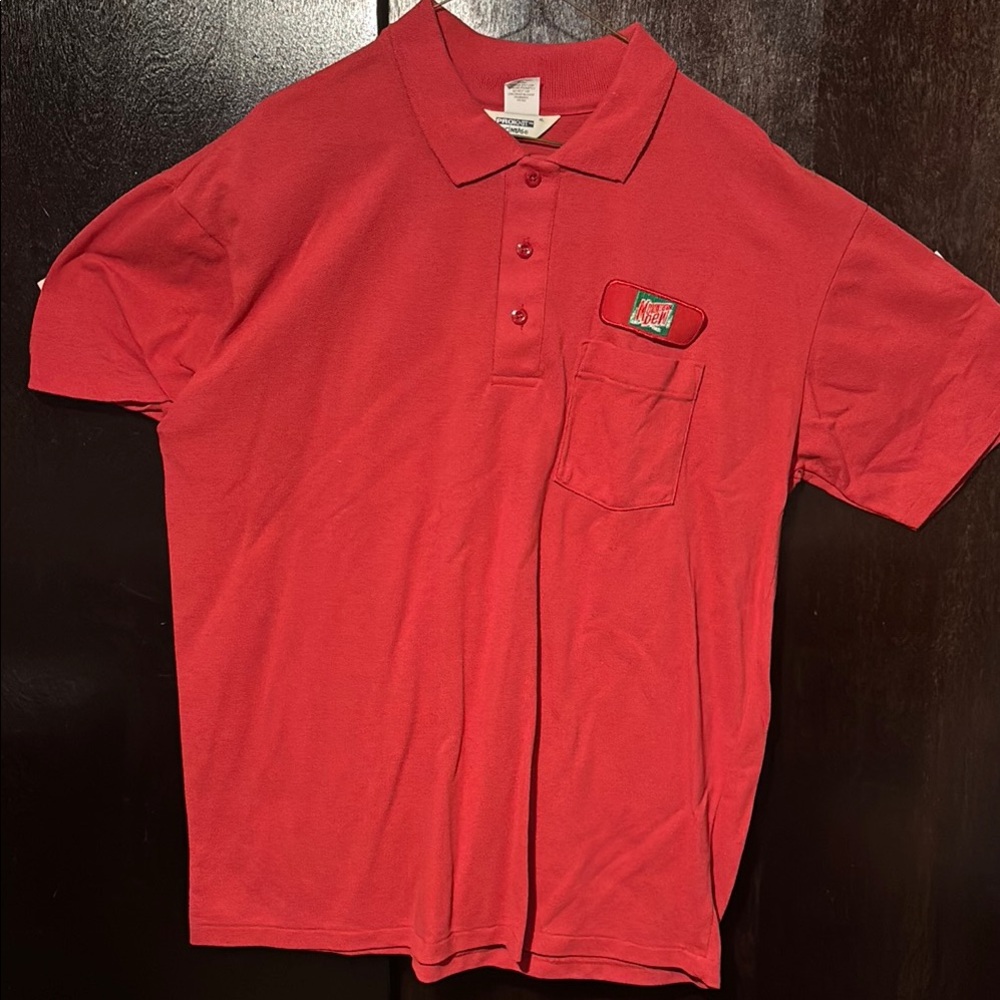 Mountain Dew Retro Red Polo Work Shirt